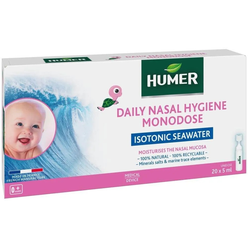 ХЮМЕР морска вода за бебета 5 мл х 20 дози - Грип и простудни заболявания ХЮМЕР морска вода за бебета 5 мл х 20 дози - Грип и простудни заболявания