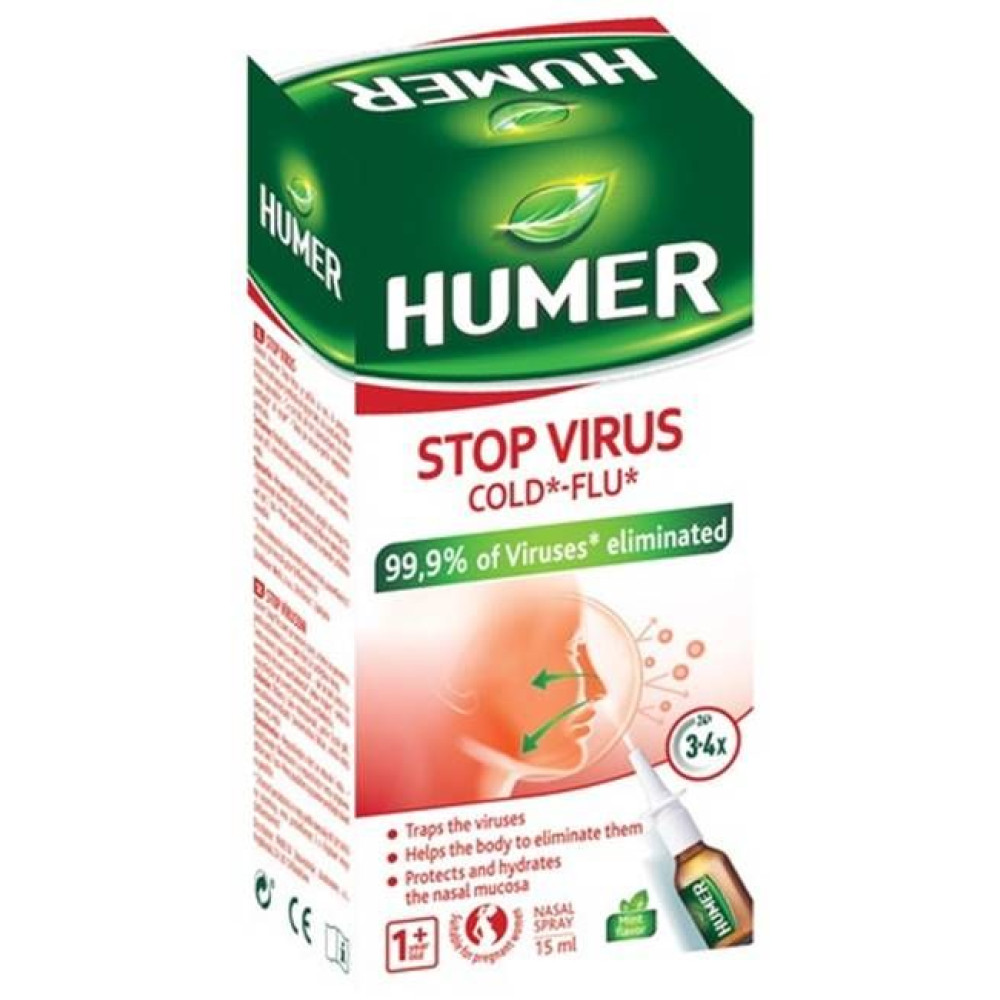 Humer stop virus nasal spray 15 ml / Хюмер стоп вирус спрей за нос 15 мл - Грип и простуда Humer stop virus nasal spray 15 ml / Хюмер стоп вирус спрей за нос 15 мл - Грип и простуда