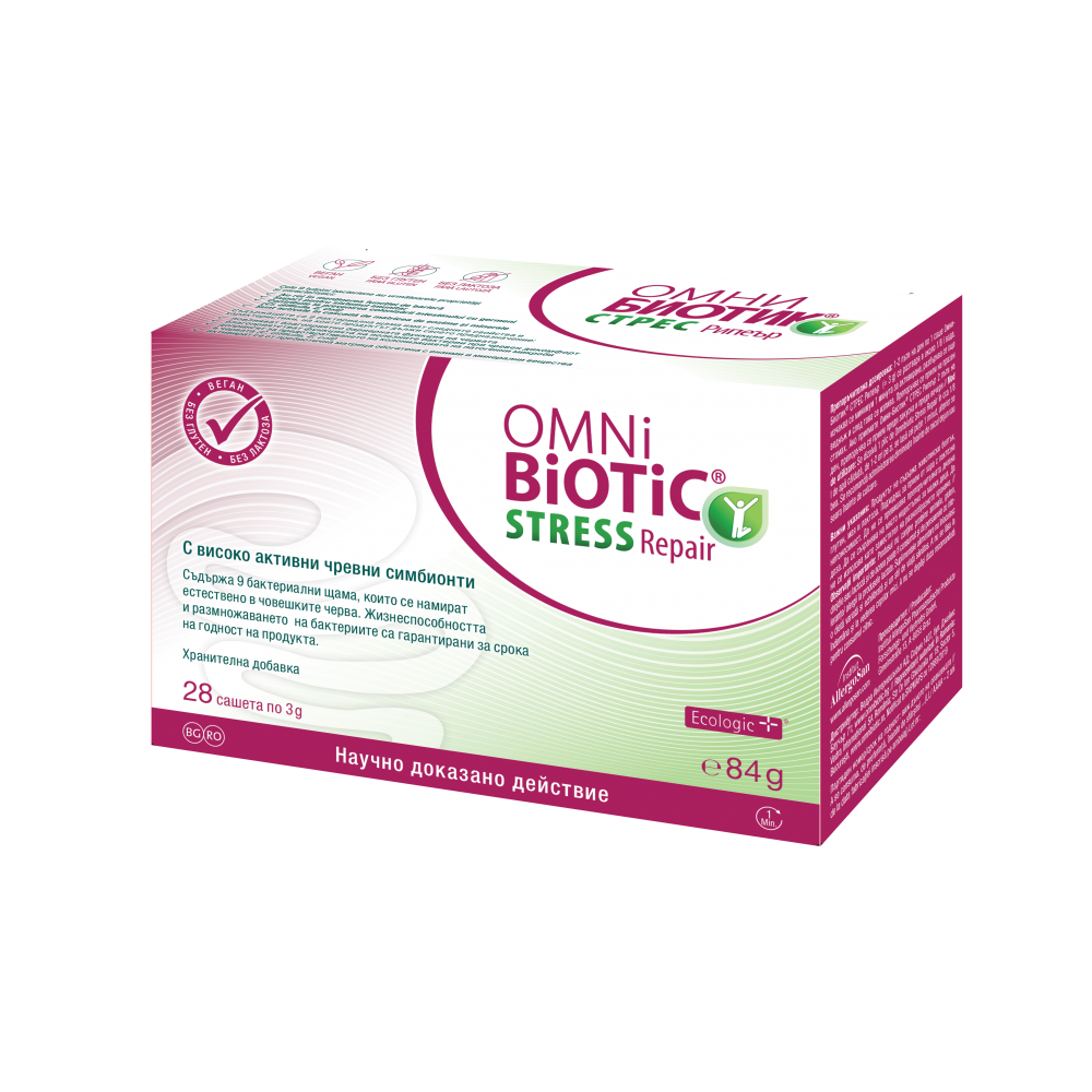 Omni Biotic Stress repair пробиотик за подържане на добра чревна микрофлора 28 сашета х3 гр - Пробиотици