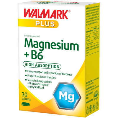 МАГНЕЗИЙ + ВИТАМИН B6 табл x 30 бр WALMARK