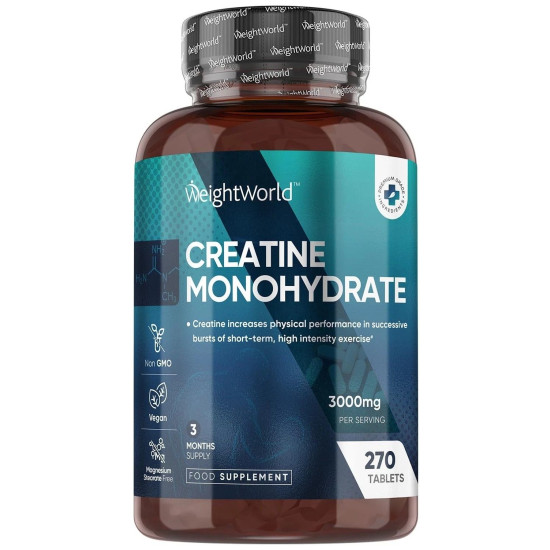 CREATINE MONOHYDRATE/ КРЕАТИН (монохидрат) табл 1000 мг x 270 бр WEIGHT WORLD