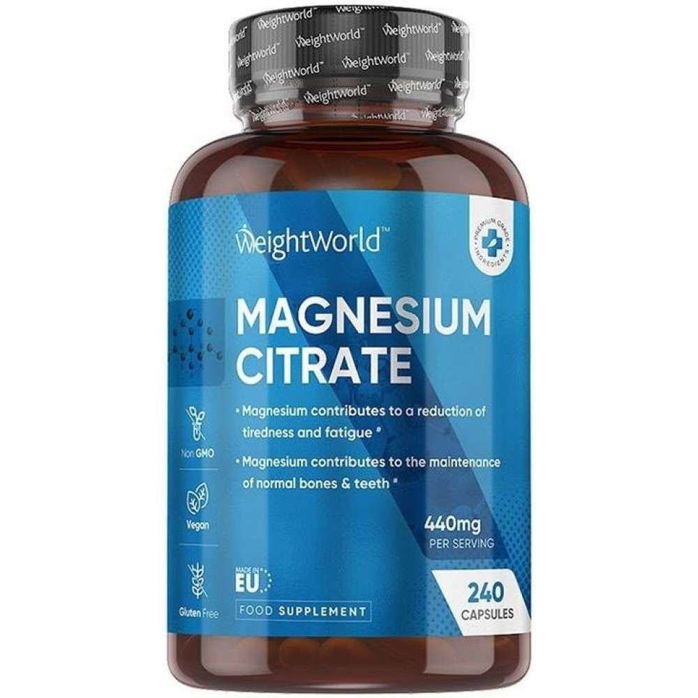 MAGNESIUM CITRATE/ МАГНЕЗИЙ (цитрат) табл 220 мг х 240 бр WEIGHT WORLD - Мускулна система
