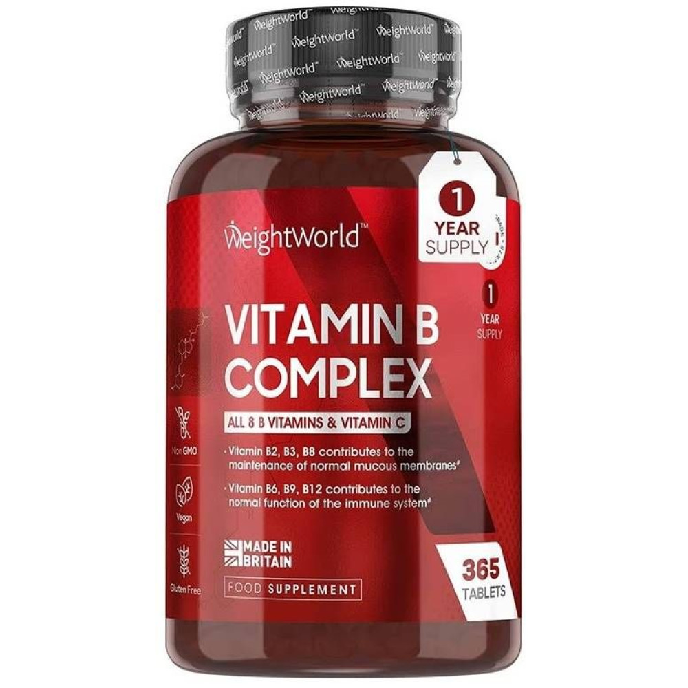 ВИТАМИН B КОМПЛЕКС + ВИТАМИН C табл x 365 бр WEIGHT WORLD - Витамини, минерали и антиоксиданти ВИТАМИН B КОМПЛЕКС + ВИТАМИН C табл x 365 бр WEIGHT WORLD - Витамини, минерали и антиоксиданти