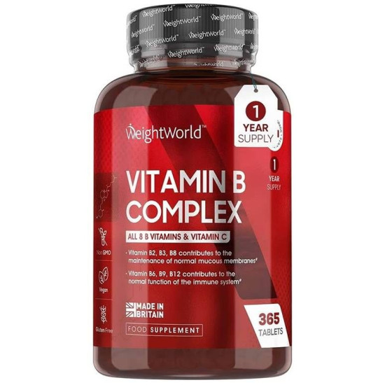 ВИТАМИН B КОМПЛЕКС + ВИТАМИН C табл x 365 бр WEIGHT WORLD