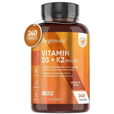 ВИТАМИН D3 4000 IU + K2 125 мкг табл х 240 бр WEIGHT WORLD