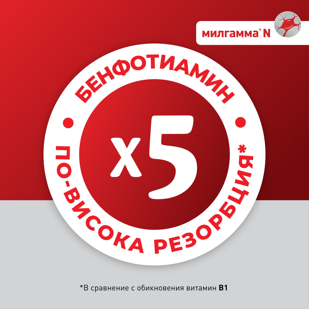 Милгамма N 40 мг/90 мг/250 микрограма х20 меки капсули - Лекарства с рецепта
