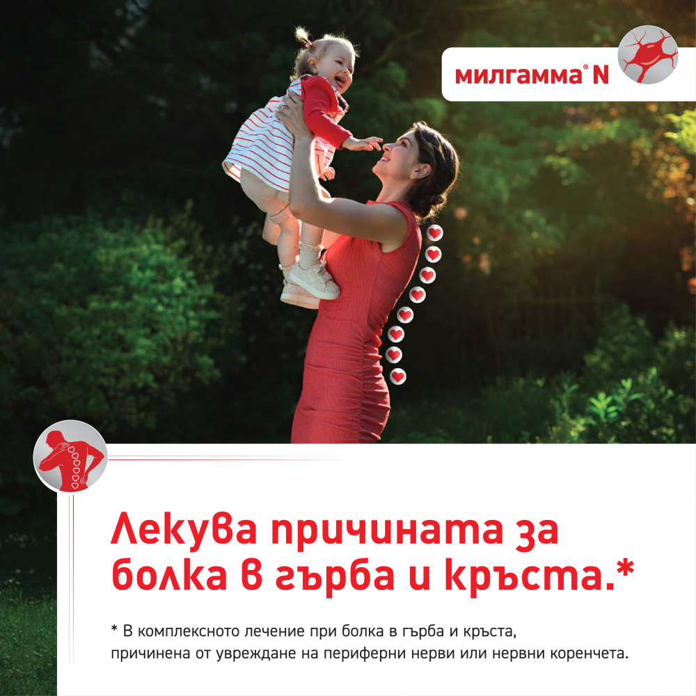 Милгамма N 40 мг/90 мг/250 микрограма х20 меки капсули - Лекарства с рецепта