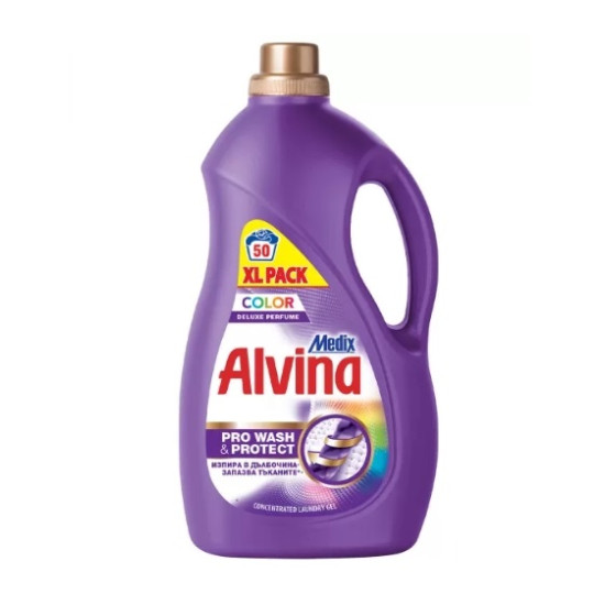 АЛВИНА PRO WASH & COLOR RENEW COLOR DELUXE PERFUME концентриран перилен препарат за цветни тъкани 2.7 л /54 пранета/