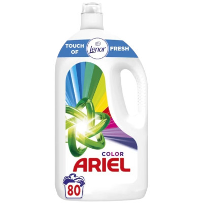 АРИЕЛ COLOR FRESH TOUCH OF LENOR гел за пране на цветни дрехи с ЛЕНОР 4 л /80 пранета/