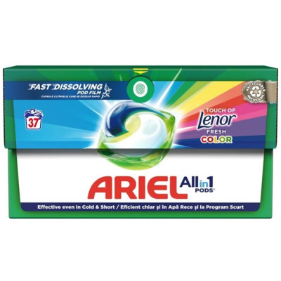 АРИЕЛ ALL in 1 PODS TOUCH OF LENOR FRESH COLOR гел капсули за пране х 37 бр