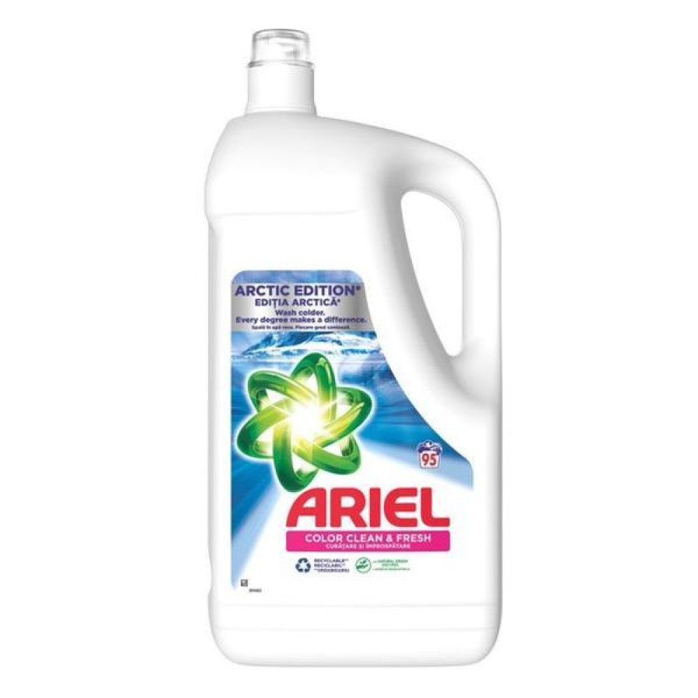 АРИЕЛ COLOR CLEAN & FRESH ARCTIC EDITION гел за пране 4750 мл /95 пранета/ - Перилни препарати
