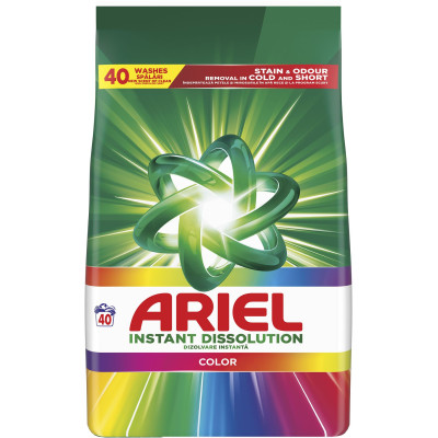АРИЕЛ INSTANT DISSOLUTION POWDER COLOR прах за пране за цветни дрехи 2.6 кг /40 пранета/