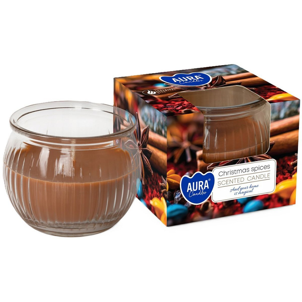 AURA ароматна свещ в чаша CHRISTMAS SPICES 80 г - Ароматизатори