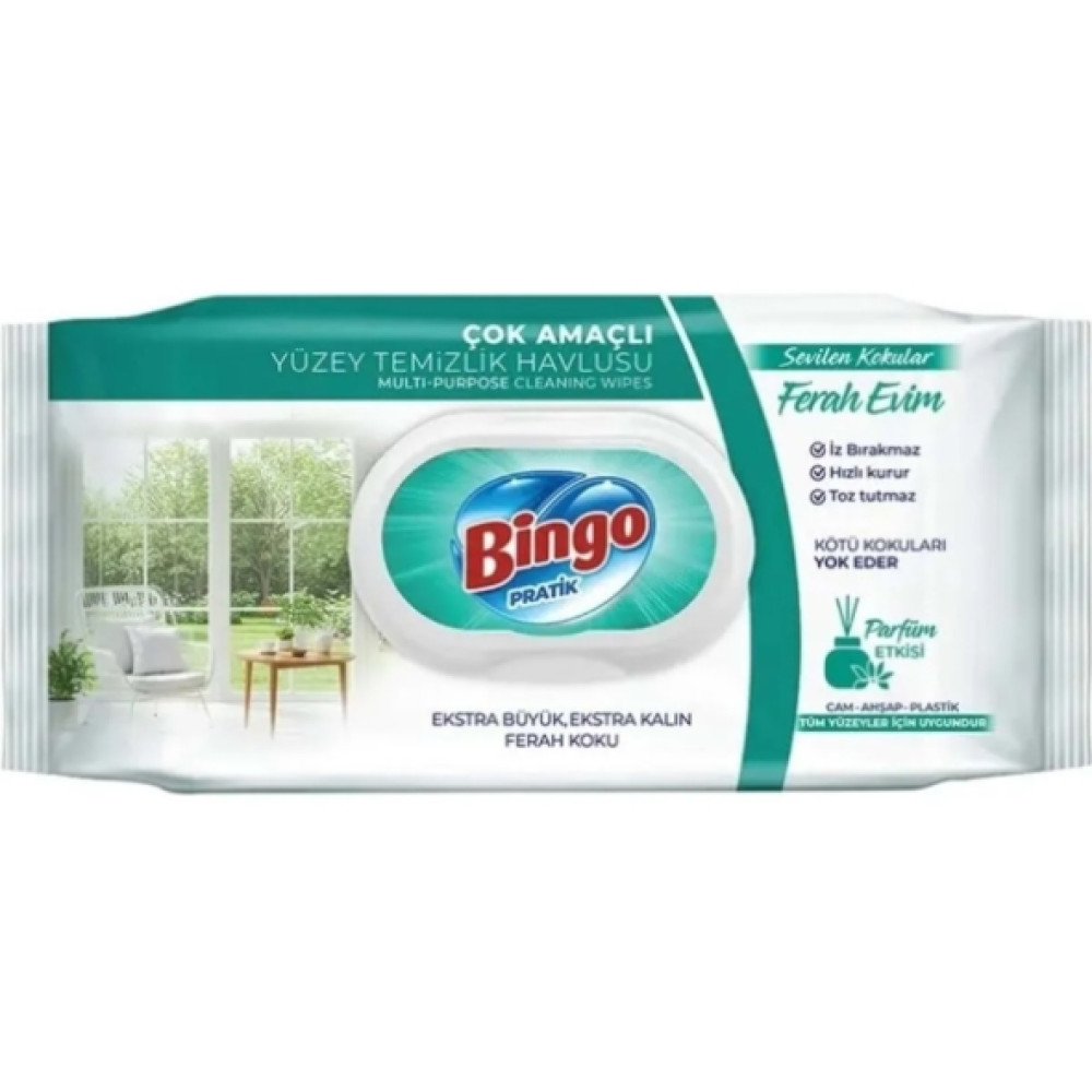 БИНГО мокри кърпи за почистване FRESH HOME х 96 бр - Домашни потреби
