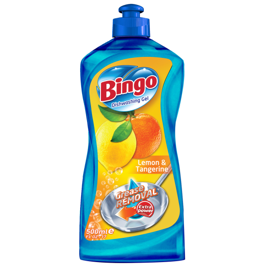 БИНГО LEMON & TANGERINE течен препарат за съдове 500 мл