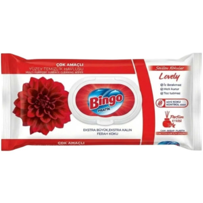 БИНГО мокри кърпи за почистване LOVELY х 96 бр