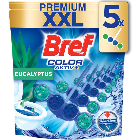 БРЕФ PREMIUM XXL COLOR AKTIV EUCALYPTHUS твърдо тоалетно блокче с аромат на евкалипт 50 г х 5 бр