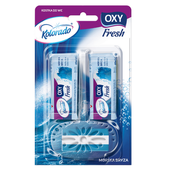 КОЛОРАДО OXY FRESH WC твърдо тоалетно блокче със свеж аромат на МОРСКИ БРИЗ 40 г х 3 бр