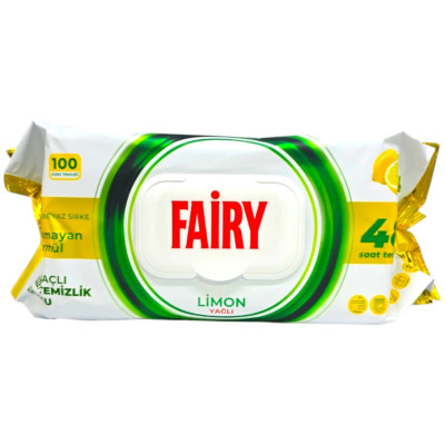 ФЕЪРИ LIMON почистващи мокри кърпи за повърхности ЛИМОН х 100 бр