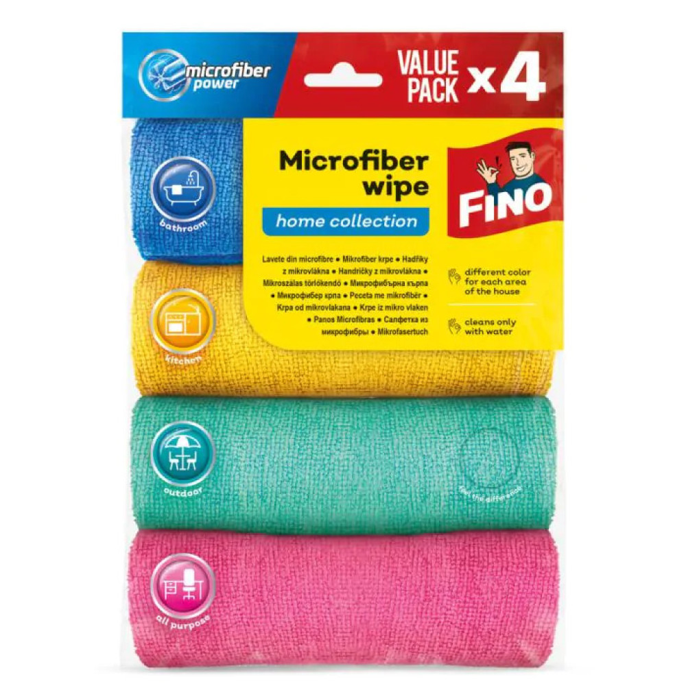 ФИНО микрофибърни кърпи HOME COLLECTION /30 х 30 см/ х 4 бр - Домашни потреби