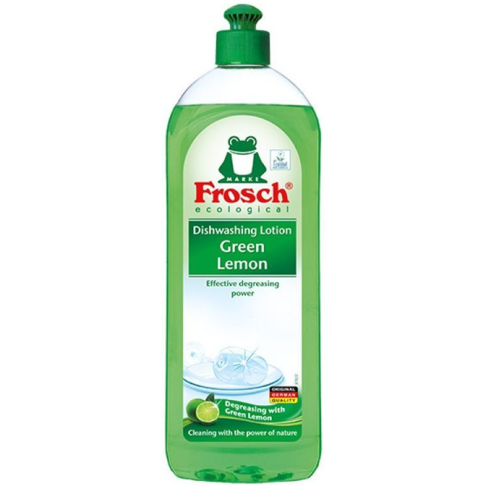 ФРОШ DISHWASHING LOTION GREEN LEMON течен препарат за миене на съдове Зелен Лимон 750 мл