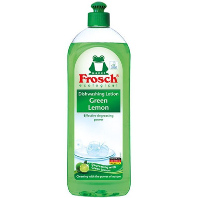 ФРОШ DISHWASHING LOTION GREEN LEMON течен препарат за миене на съдове Зелен Лимон 750 мл