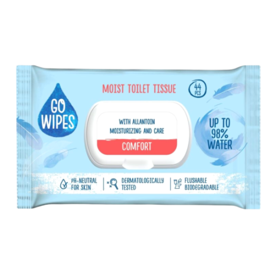 GO WIPES ВЛАЖНА ТОАЛЕТНА ХАРТИЯ COMFORT х 44 бр