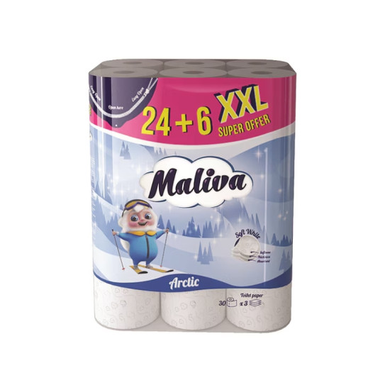 МАЛИВА ТОАЛЕТНА ХАРТИЯ ARCTIC /Soft White/ XXL х 24+6 бр