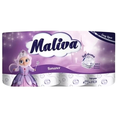 МАЛИВА ТОАЛЕТНА ХАРТИЯ ROMANCE /Soft Aroma/ х 8 бр