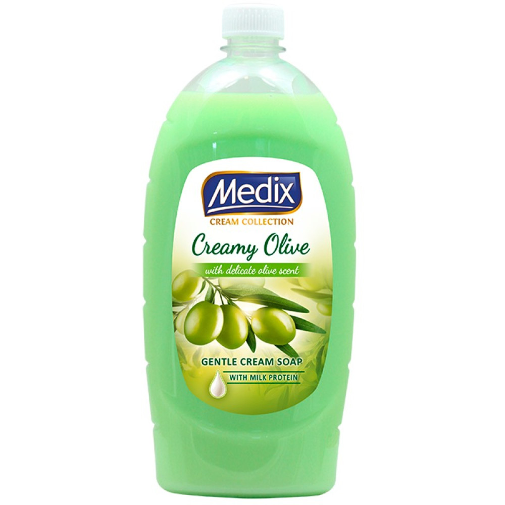 МЕДИКС CREAMY OLIVE кремообразен течен сапун за ръце с нежен аромат на маслина и млечен протеин 800 мл - Грижа за ръцете