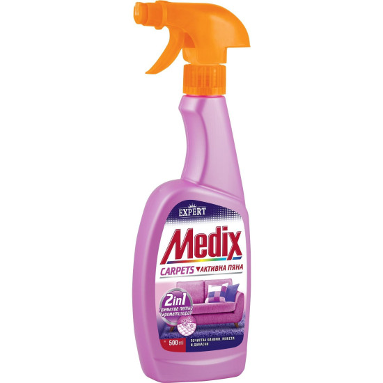 MEDIX CARPETS 2в1 активна ароматизираща пяна против петна за килими мокети и дамаски спрей 500 мл