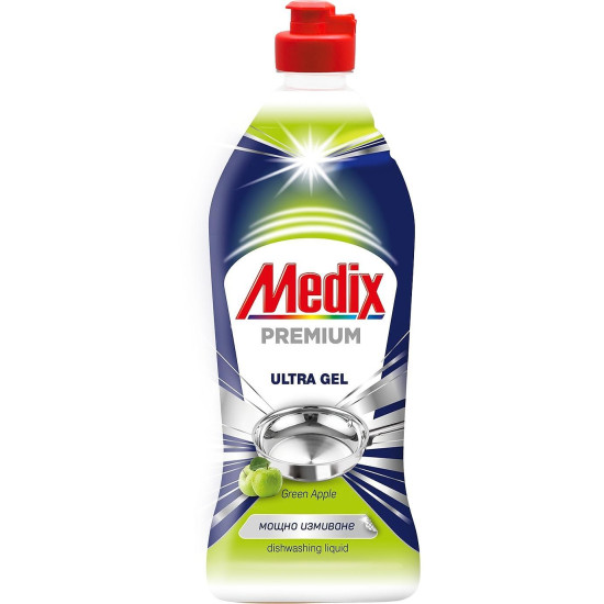МЕДИКС PREMIUM ULTRA GEL измиващ препарат за съдове GREEN APPLE гел 750 мл