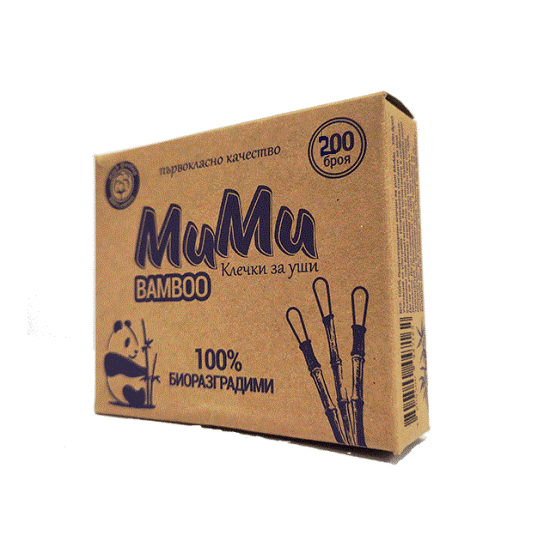 МИМИ BAMBOO клечки за уши 100% биоразградими x 200 бр