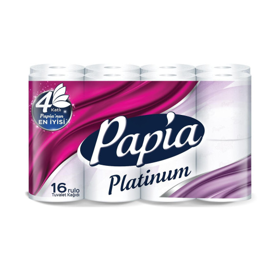 ПАПИЯ ТОАЛЕТНА ХАРТИЯ PLATINUM БЯЛА /4 пласта/ х 16 бр