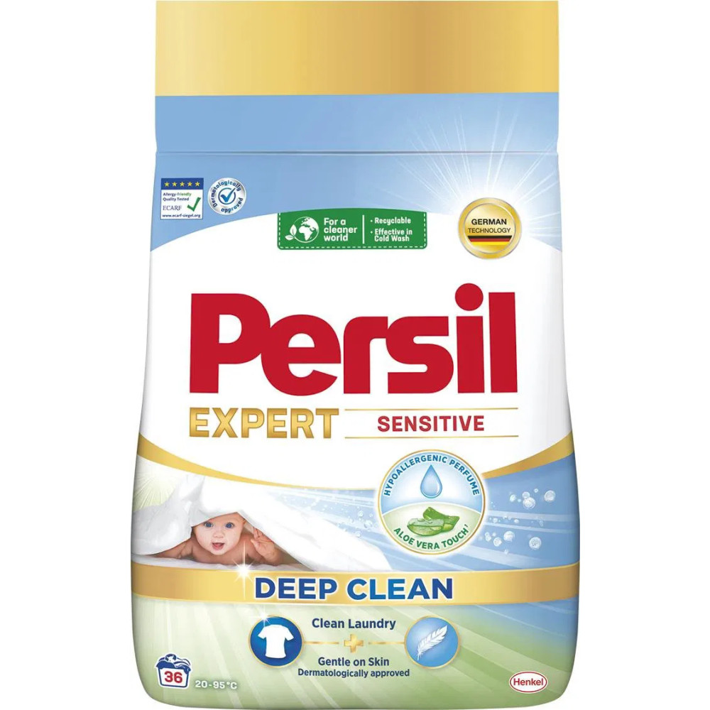 ПЕРСИЛ DEEP CLEAN EXPERT SENSITIVE универсален прах за пране /36 пранета/ 1.98 кг - Перилни препарати ПЕРСИЛ DEEP CLEAN EXPERT SENSITIVE универсален прах за пране /36 пранета/ 1.98 кг - Перилни препарати