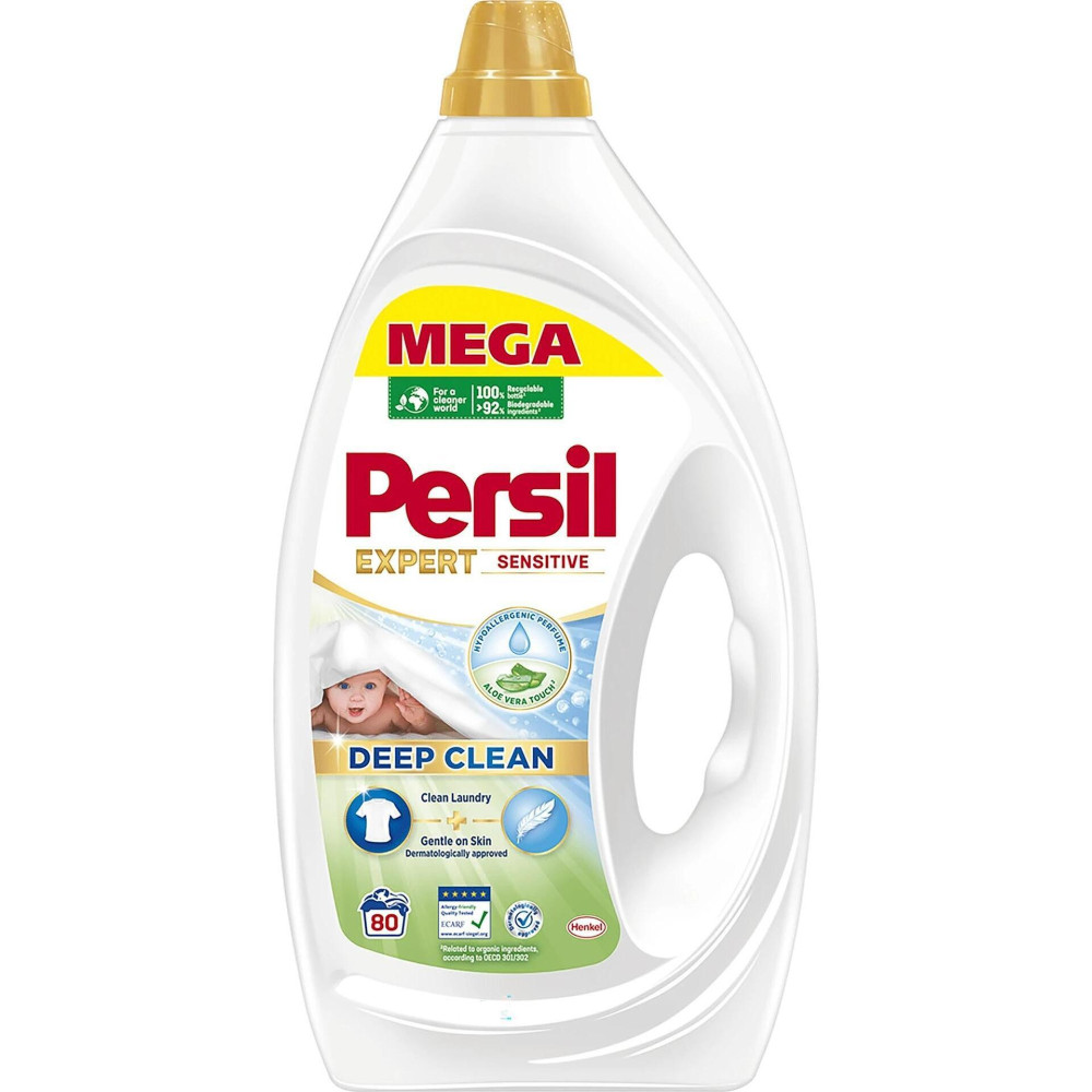 ПЕРСИЛ DEEP CLEAN EXPERT SENSITIVE MEGA течен препарат за пране гел /80 пранета/ 3.6 л - Перилни препарати