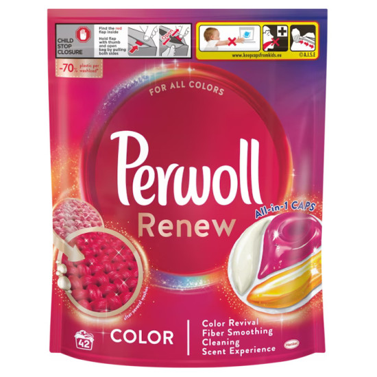ПЕРВОЛ RENEW ALL in 1 CAPS COLOR капсули за цветно пране х 42 бр