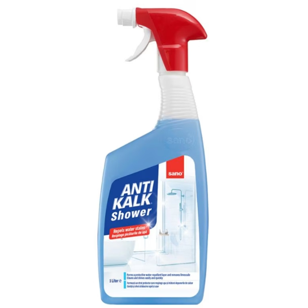 САНО ANTIKALK SHOWER спрей за почистване на ДУШ КАБИНИ от котлен камък 1 л - Почистващи препарати САНО ANTIKALK SHOWER спрей за почистване на ДУШ КАБИНИ от котлен камък 1 л - Почистващи препарати