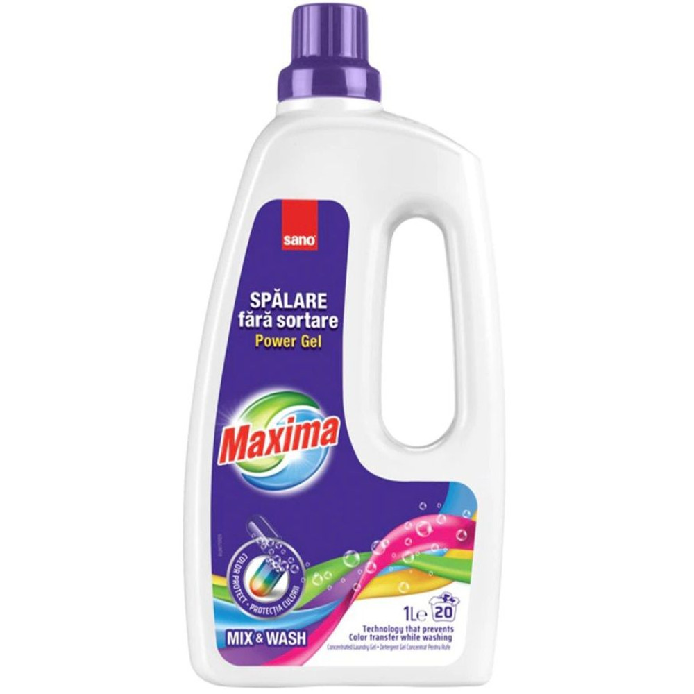 САНО MAXIMA POWER GEL MIX & WASH гел за пране за цветни дрехи /20 пранета/ 1л - Перилни препарати САНО MAXIMA POWER GEL MIX & WASH гел за пране за цветни дрехи /20 пранета/ 1л - Перилни препарати