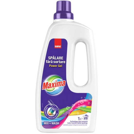 САНО MAXIMA POWER GEL MIX & WASH гел за пране за цветни дрехи /20 пранета/ 1л