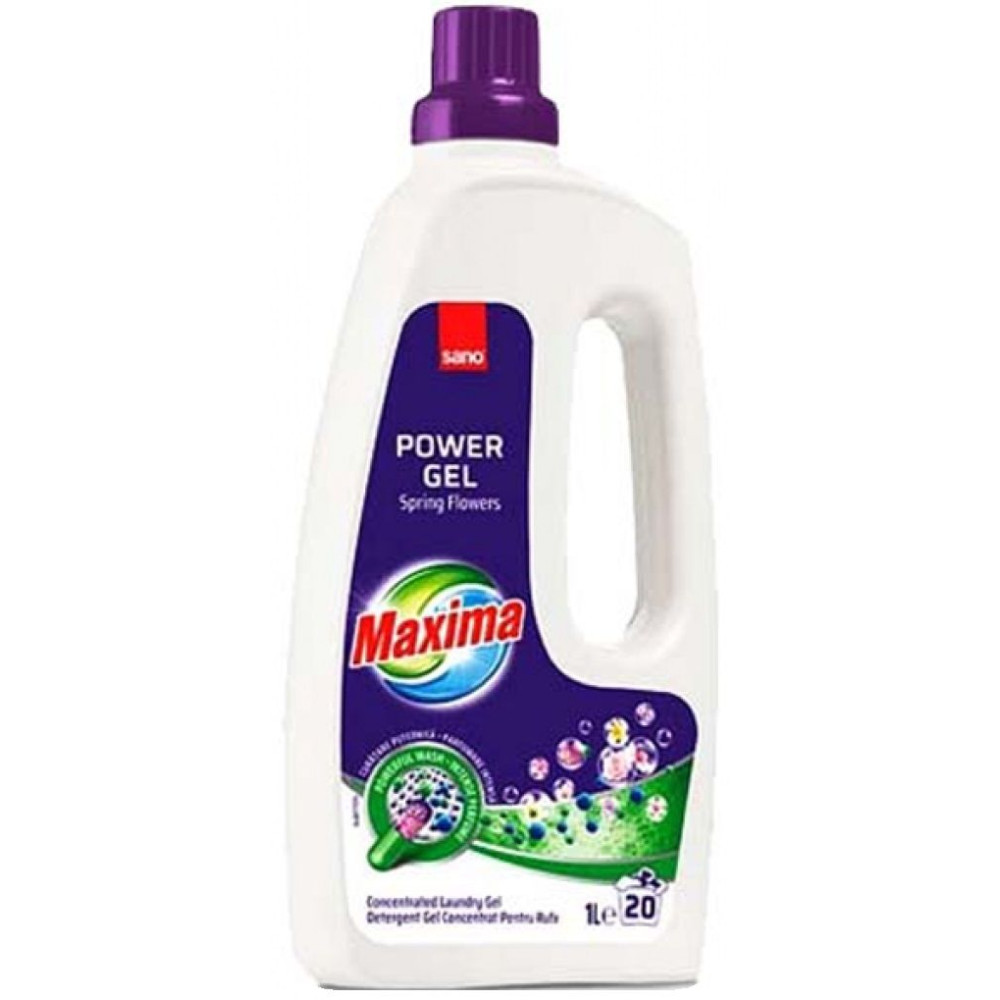 САНО MAXIMA POWER GEL SPRING FLOWERS гел за пране ПРОЛЕТНИ ЦВЕТЯ /20 пранета/ 1л - Перилни препарати