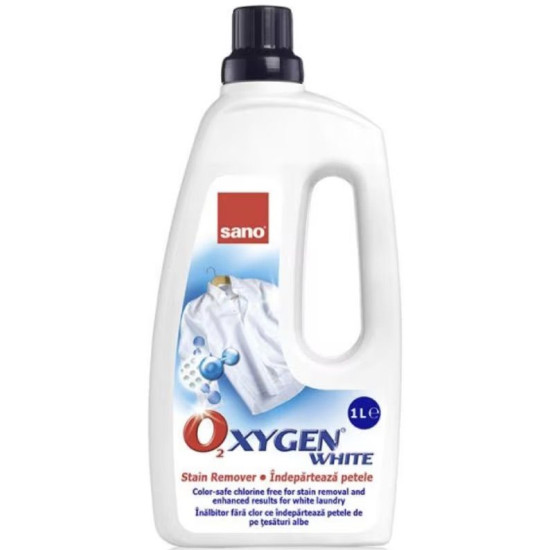 САНО OXYGEN WHITE течен препарат за премахване на петна от бели дрехи 1 л
