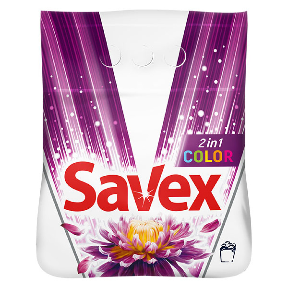 САВЕКС COLOR прахообразен перилен препарат за цветни тъкани 1,8 кг /18 пранета/ - Перилни препарати