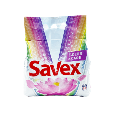 САВЕКС COLOR & CARE прахообразен перилен препарат за цветни тъкани 1,8 кг /18 пранета/