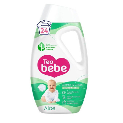 ТЕО БЕБЕ GENTLE & CLEAN ALOE течен перилен препарат с аромат на Алое /24 пранета/ 1.08 л