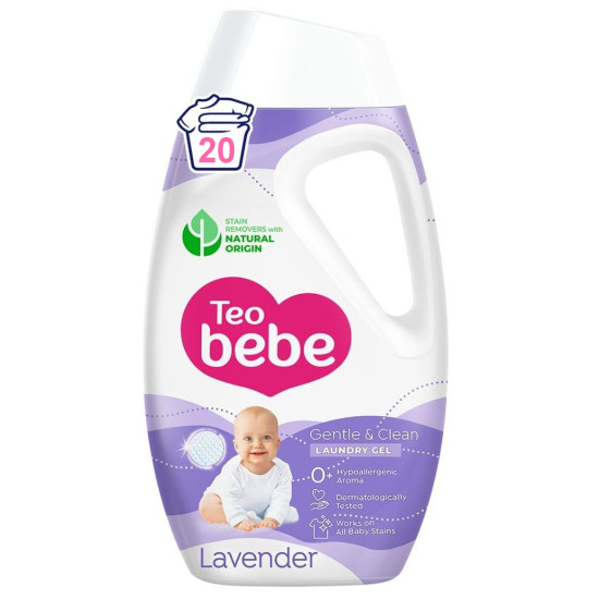 ТЕО BEBE GENTLE & CLEAN LAVENDER прах за пране за бебешки дрехи 1.5 кг /20 пранета/