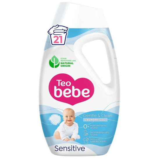 ТЕО БЕБЕ GENTLE & CLEAN SENSITIVE течен перилен препарат с хипоалергенен аромат /21 пранета/ 0.945 л