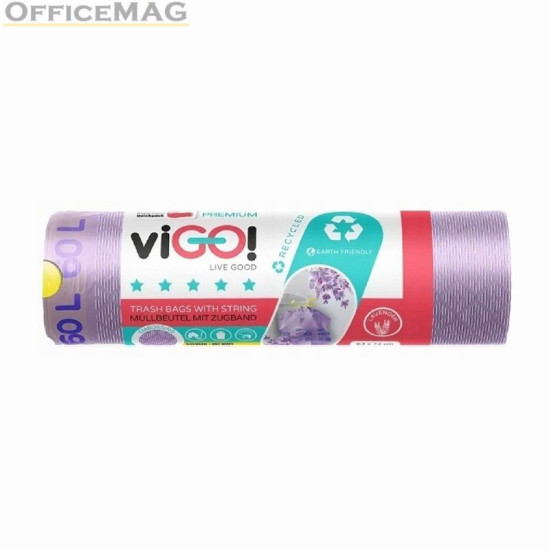 ВИГО PREMIUM ЛАВАНДУЛА торби за смет с дръжки 60 л х 8 бр