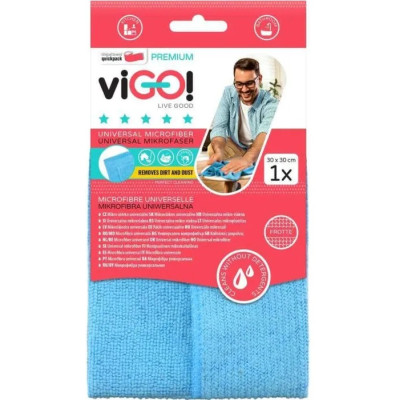 ВИГО PREMIUM универсална микрофибърна кърпа /30 см х 30 см/ х 1 бр