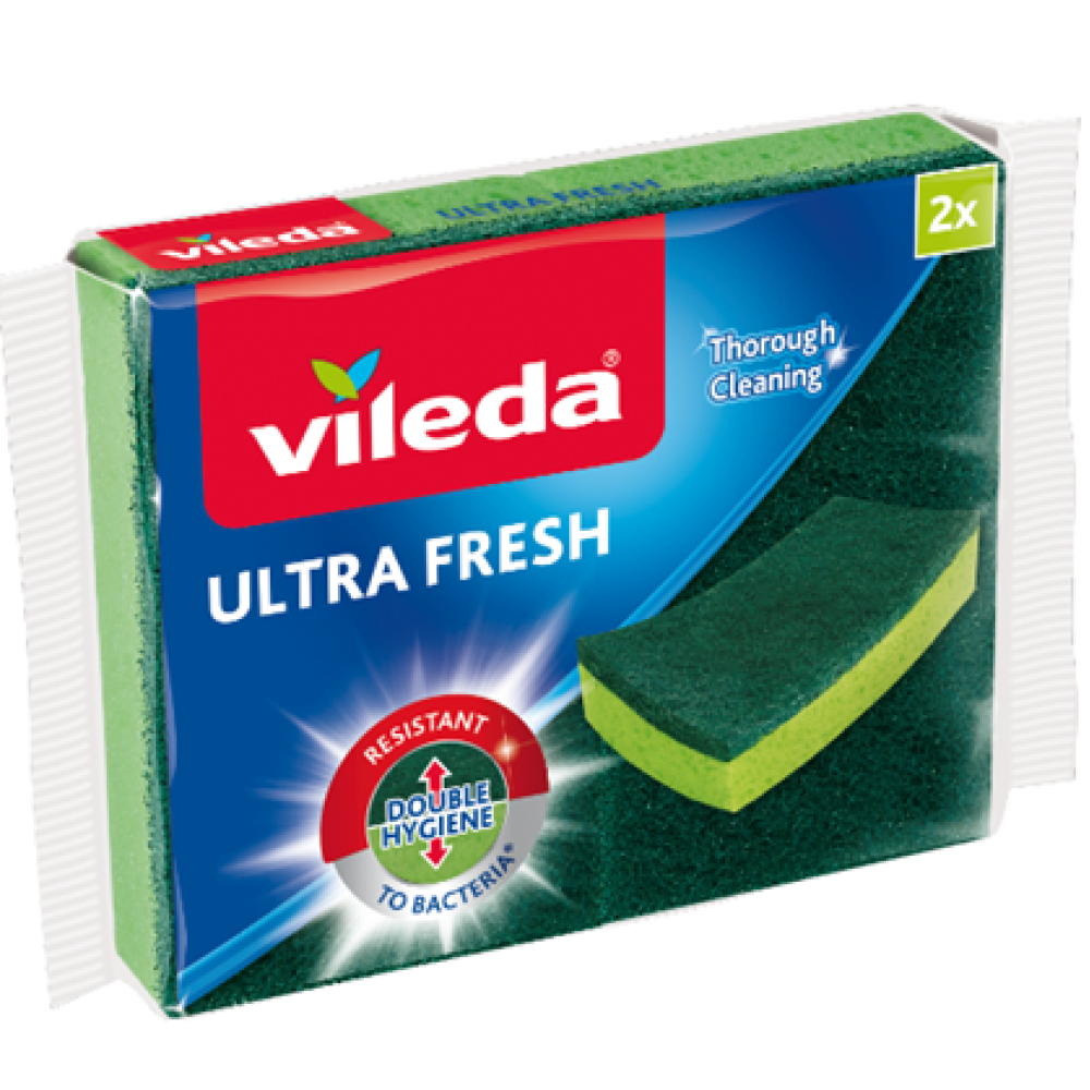 ВИЛЕДА ULTRA FRESH ANTI-BAC кухненска гъба с абразивно и антибактериално покритие х 2 бр - Домашни потреби